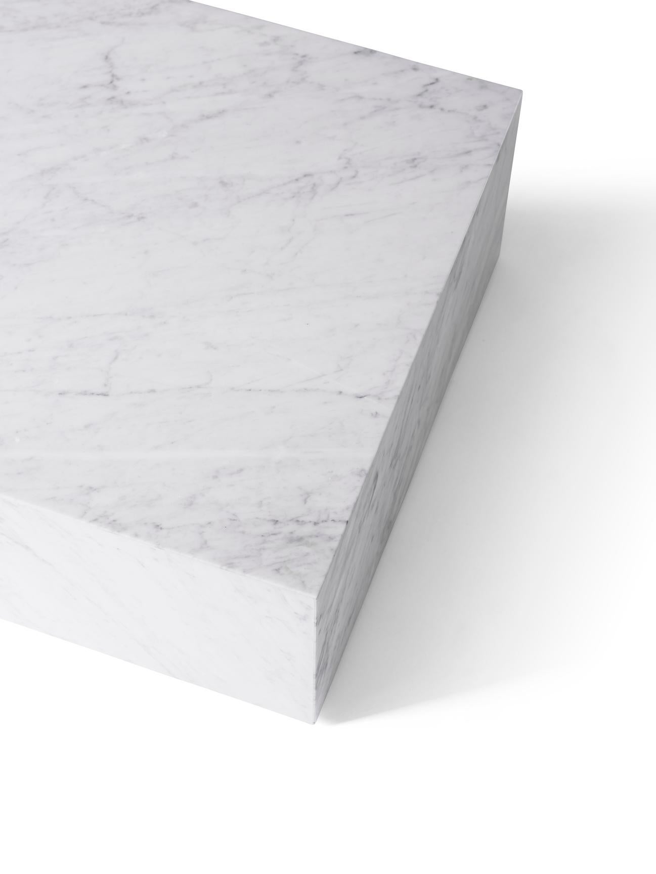 Plinth Low Lounge Table in White, Carrara Marble, by Norm Architects for Audo In New Condition For Sale In Dubai, AE