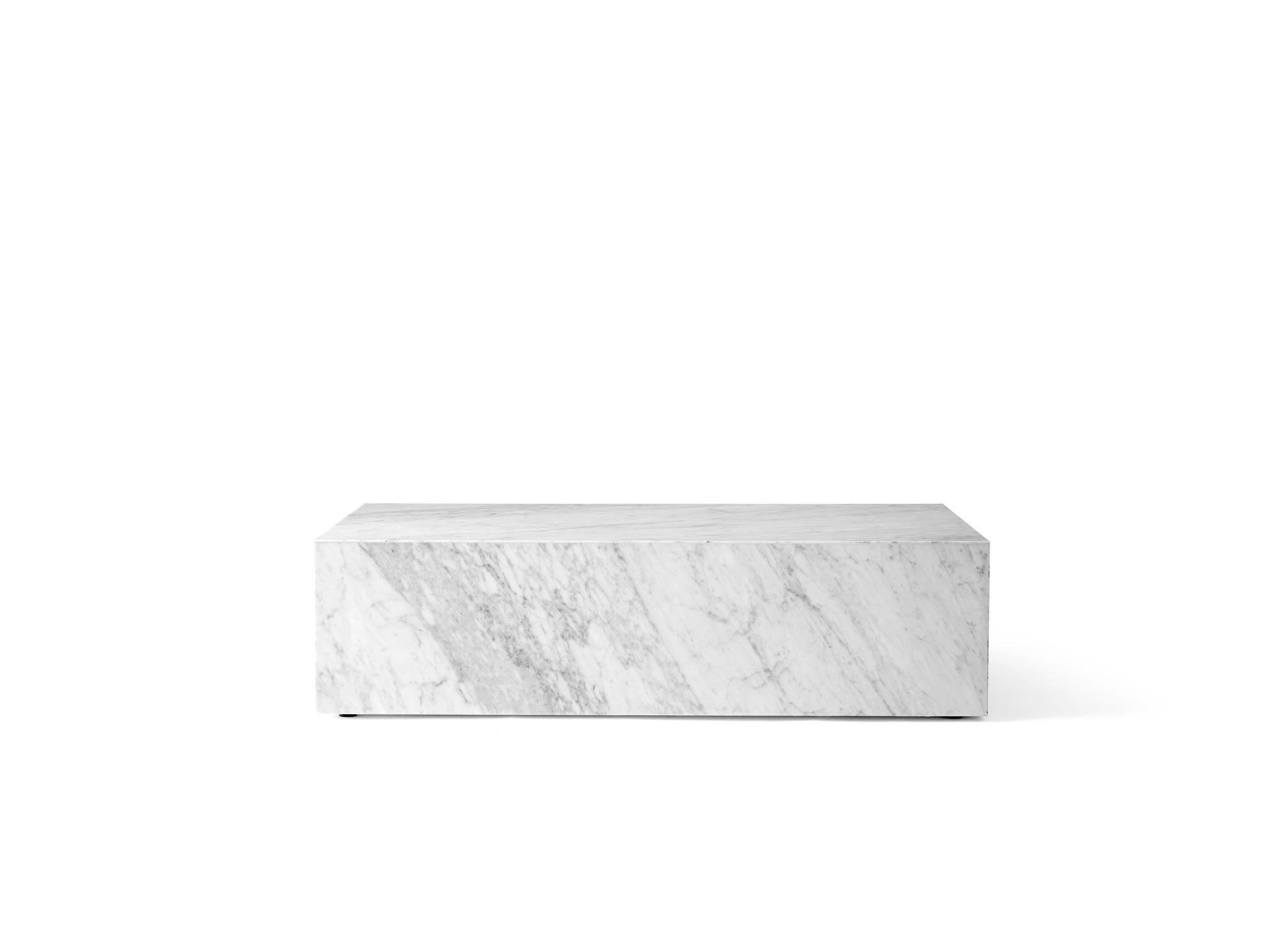 Contemporary Plinth Low Lounge Table in White, Carrara Marble, by Norm Architects for Audo For Sale