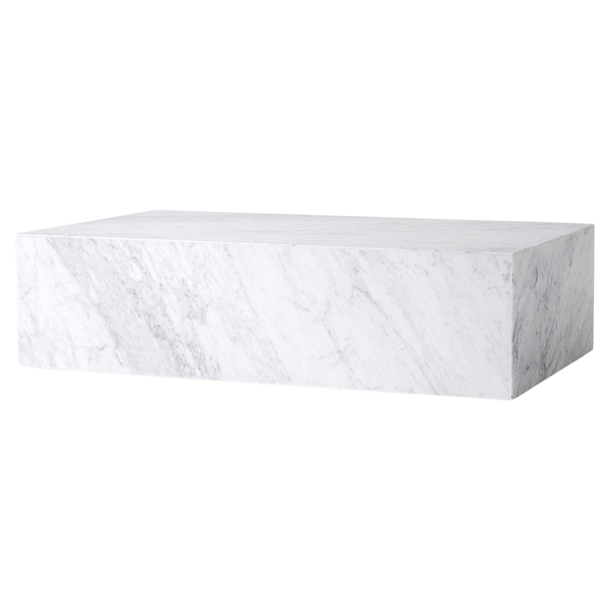 Plinth Low Lounge Table in White, Carrara Marble, by Norm Architects for Audo