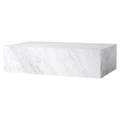Plinth Low Lounge Table in White, Carrara Marble, by Norm Architects for Audo