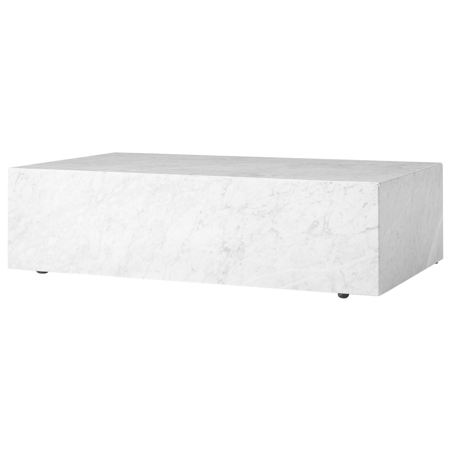 Plinth, Low, White Marble For Sale