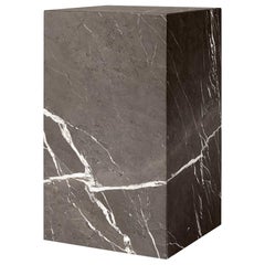 Plinth, Tall, Grey Marble