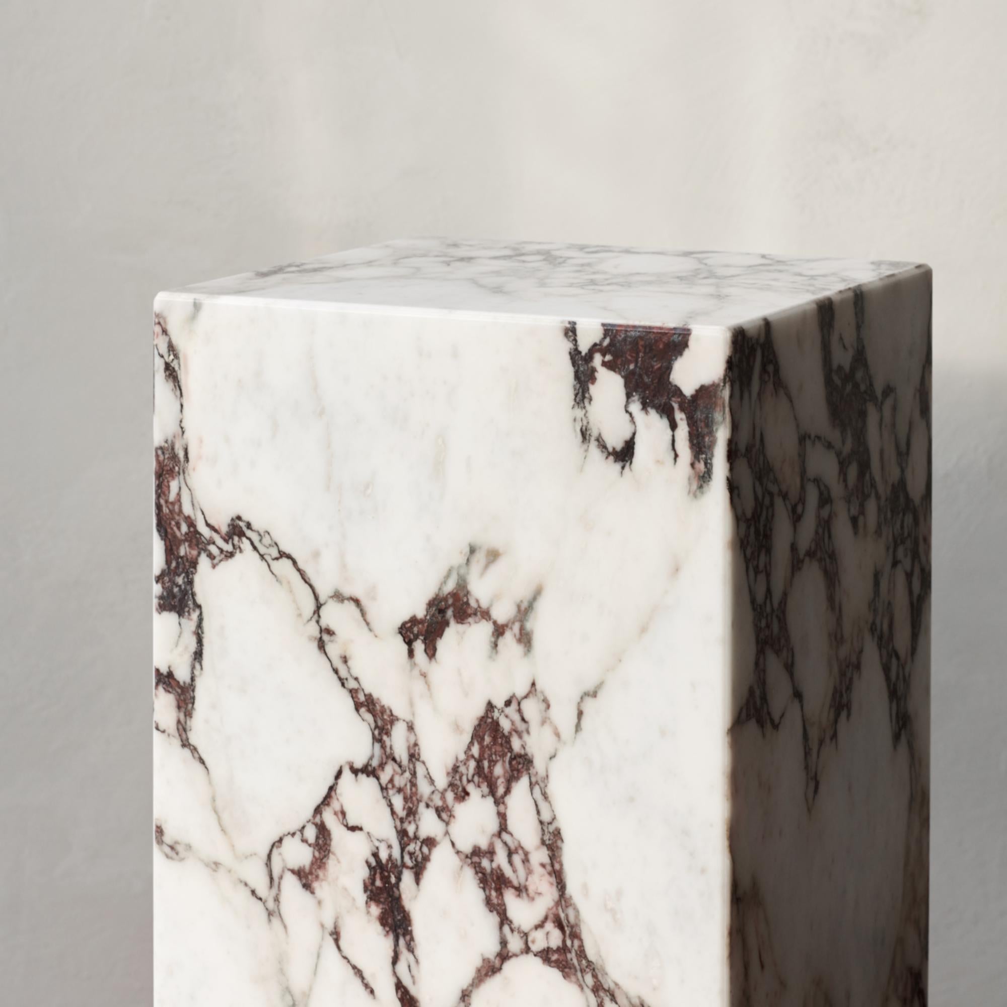 Contemporary Plinth, Tall, Rose Marble For Sale
