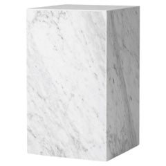 Plinth Tall Side Table, White Carrara Marble by Norm Architects for Audo