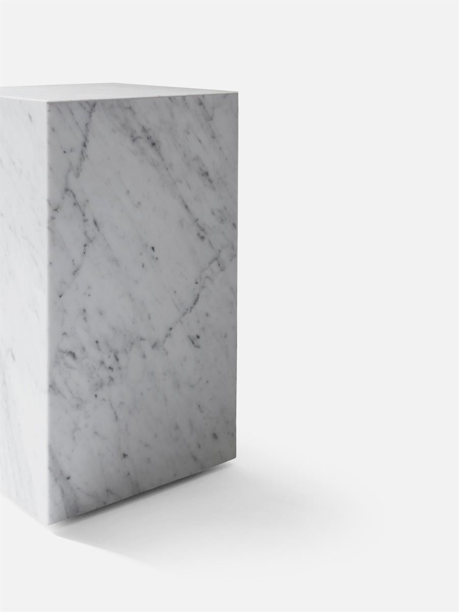 As versatile as it is timeless, the marble Plinth serves the dual purpose of being a beautiful, sculptural piece on its own and highlighting whatever objects rest upon it. The honed marble carries an air of sophistication and elegance to elevate any