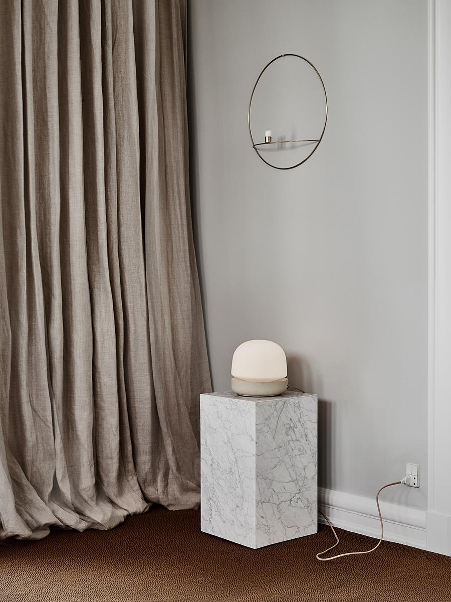 Contemporary Plinth, Tall, White Marble For Sale