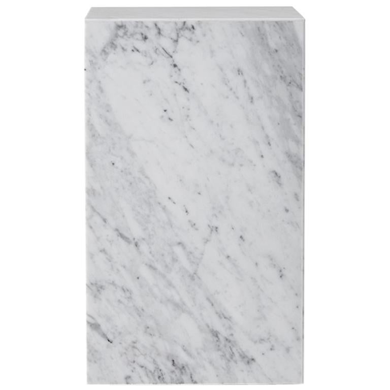 Plinth, Tall, White Marble For Sale
