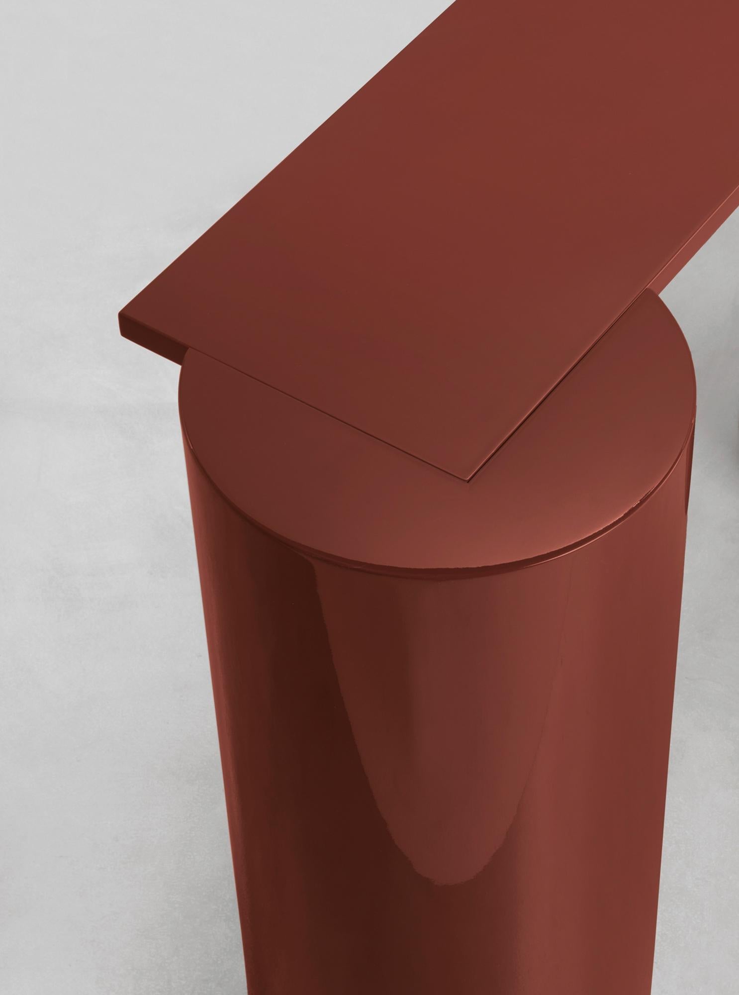 Modern Plinto, lacquered console with columns, Dainelli Studio for Somaschini, Italy For Sale