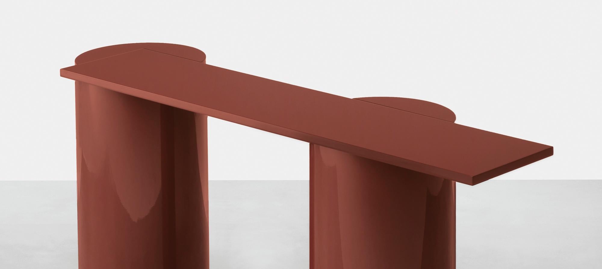 Italian Plinto, lacquered console with columns, Dainelli Studio for Somaschini, Italy For Sale