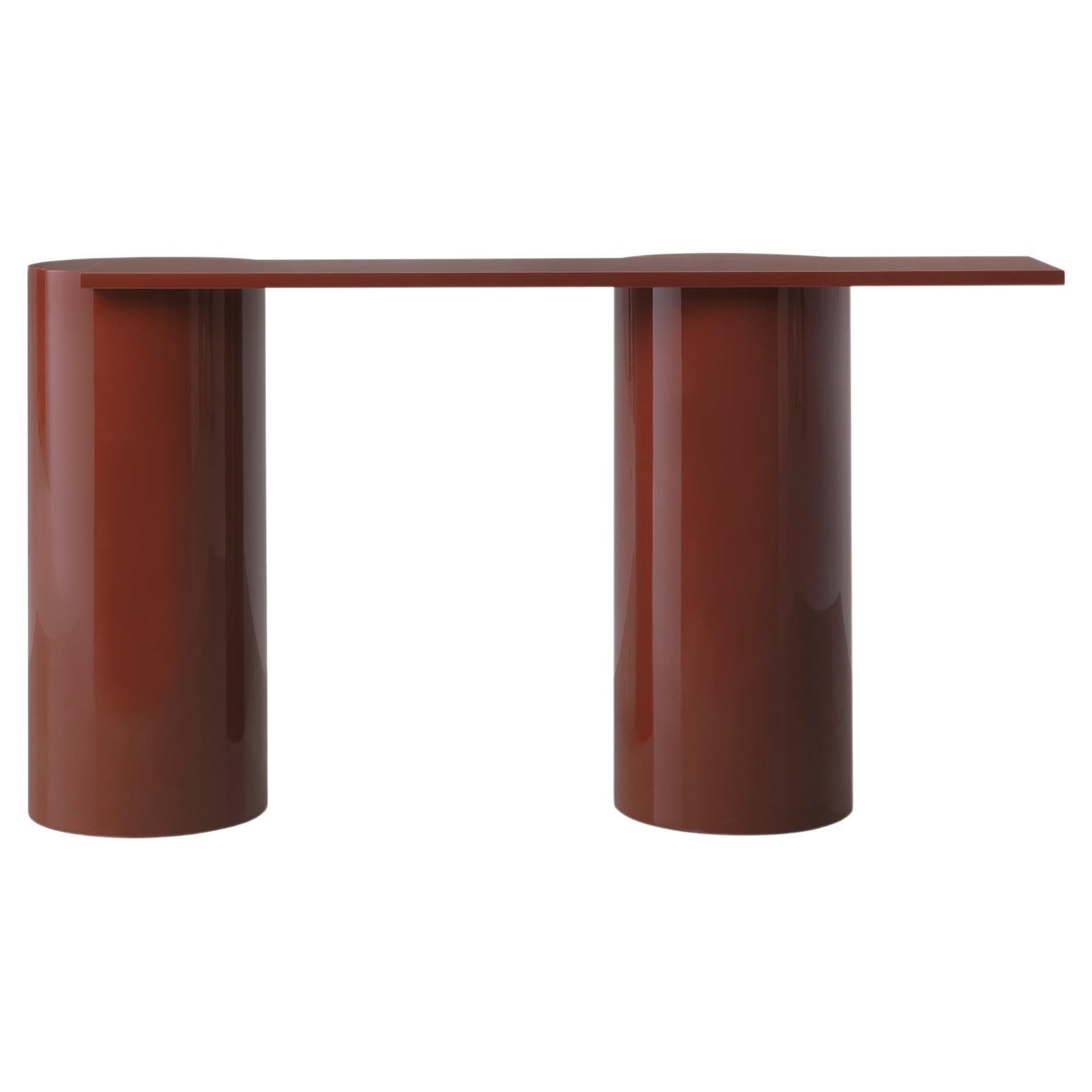 Plinto, lacquered console with columns, Dainelli Studio for Somaschini, Italy