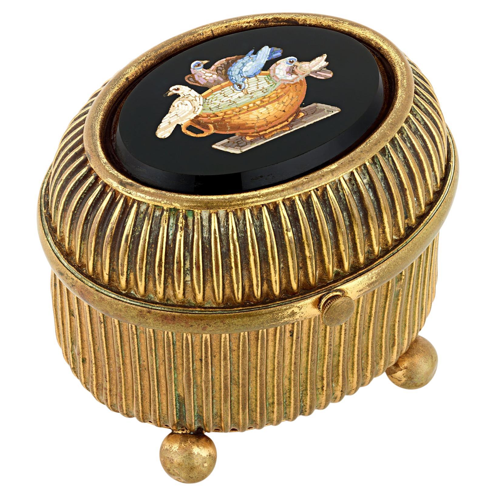 Pliny's Doves Micromosaic Box For Sale