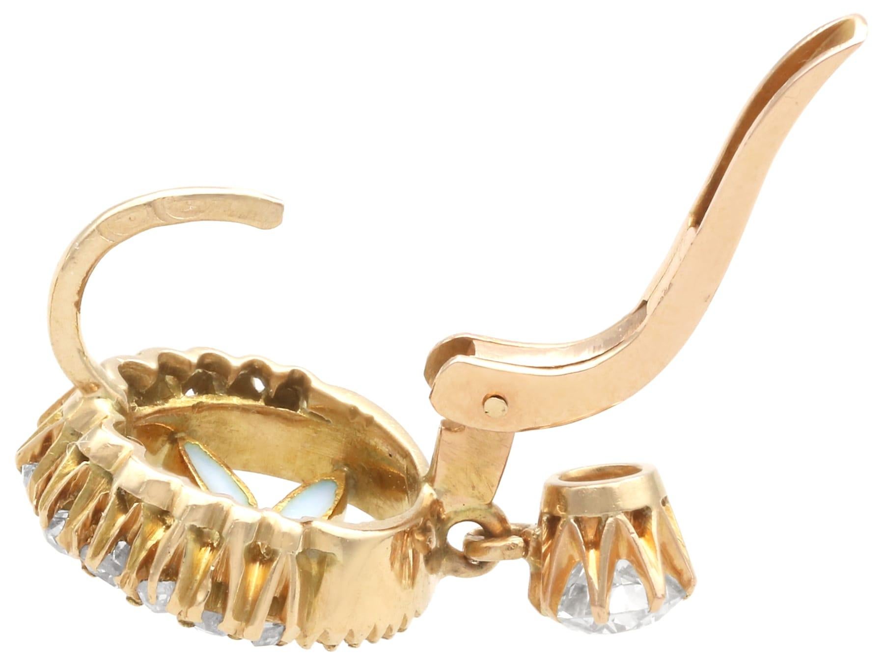 Set di orecchini e anelli in oro giallo 18k con diamante da 3,68 carati e Plique-a-Jour in vendita 6