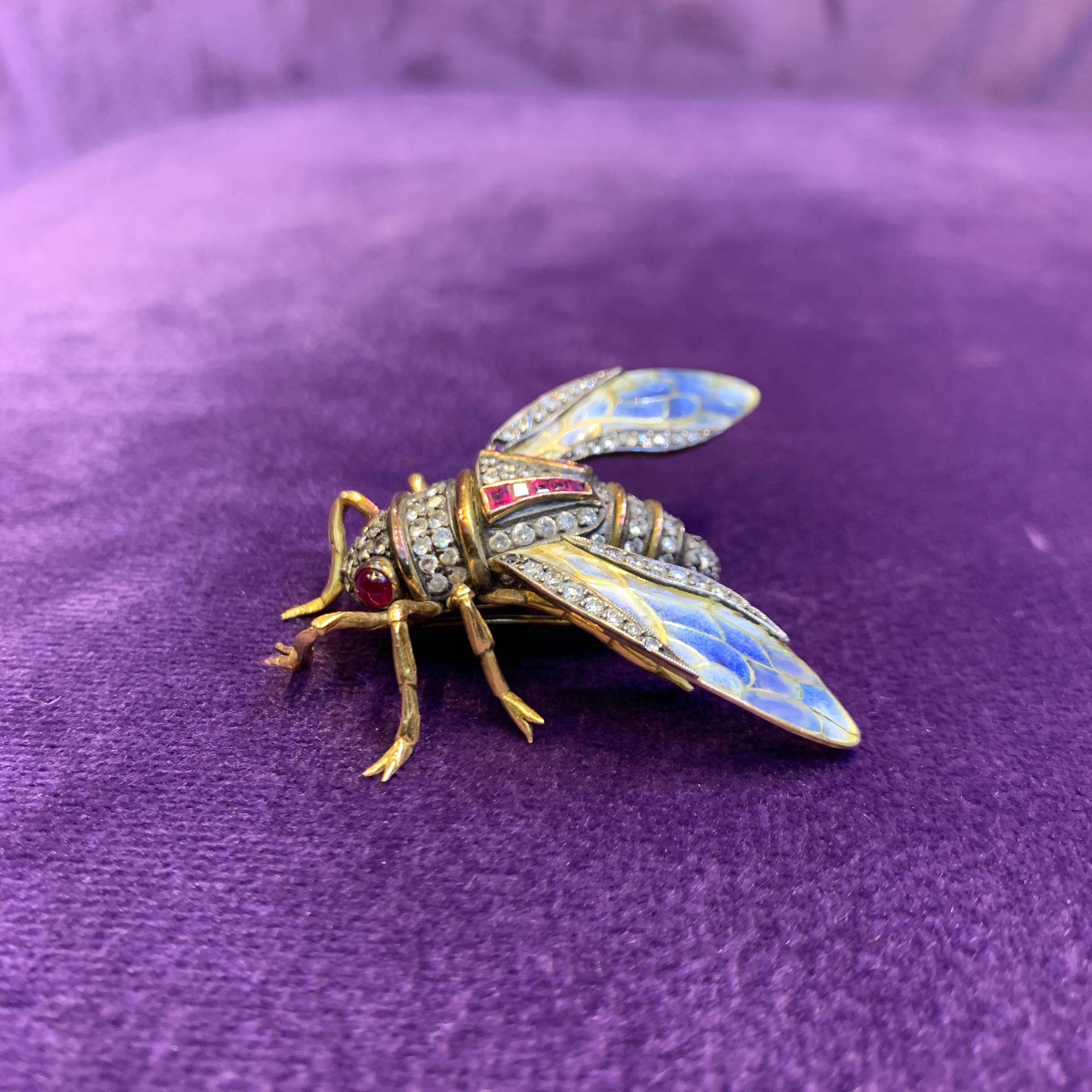 Plique a Jour Cicada Brooch 5