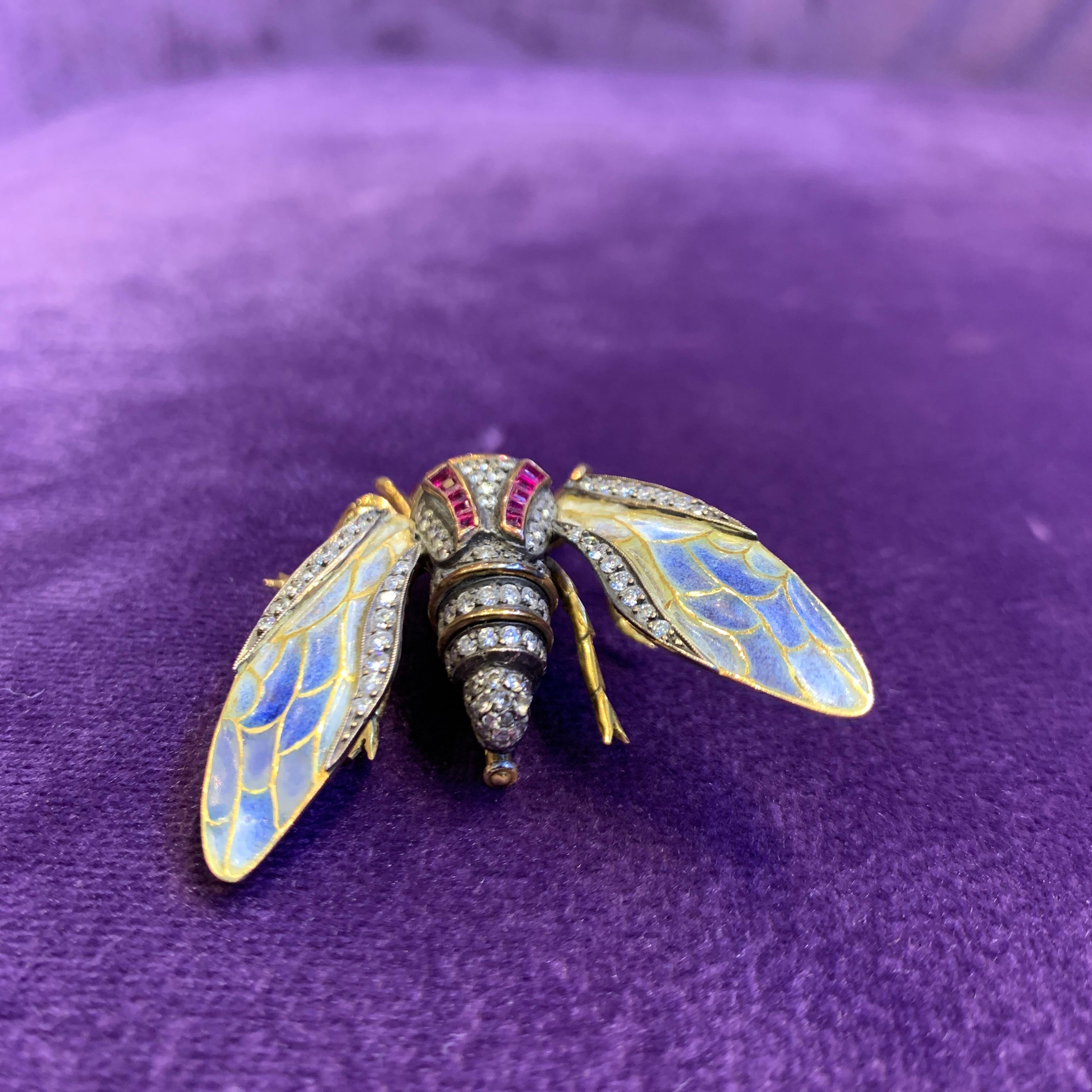 Plique a Jour Cicada Brooch 6