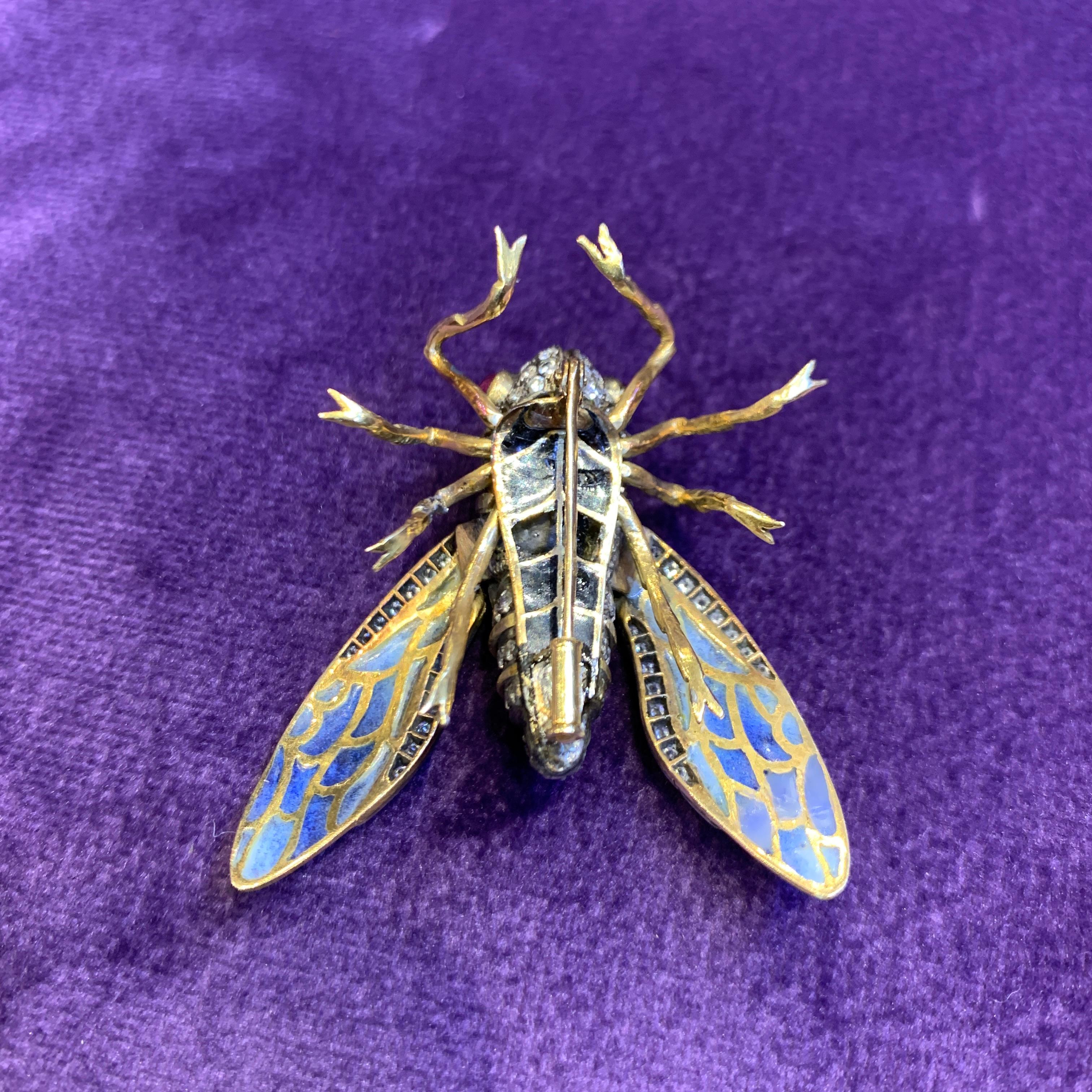 Plique a Jour Cicada Brooch 9