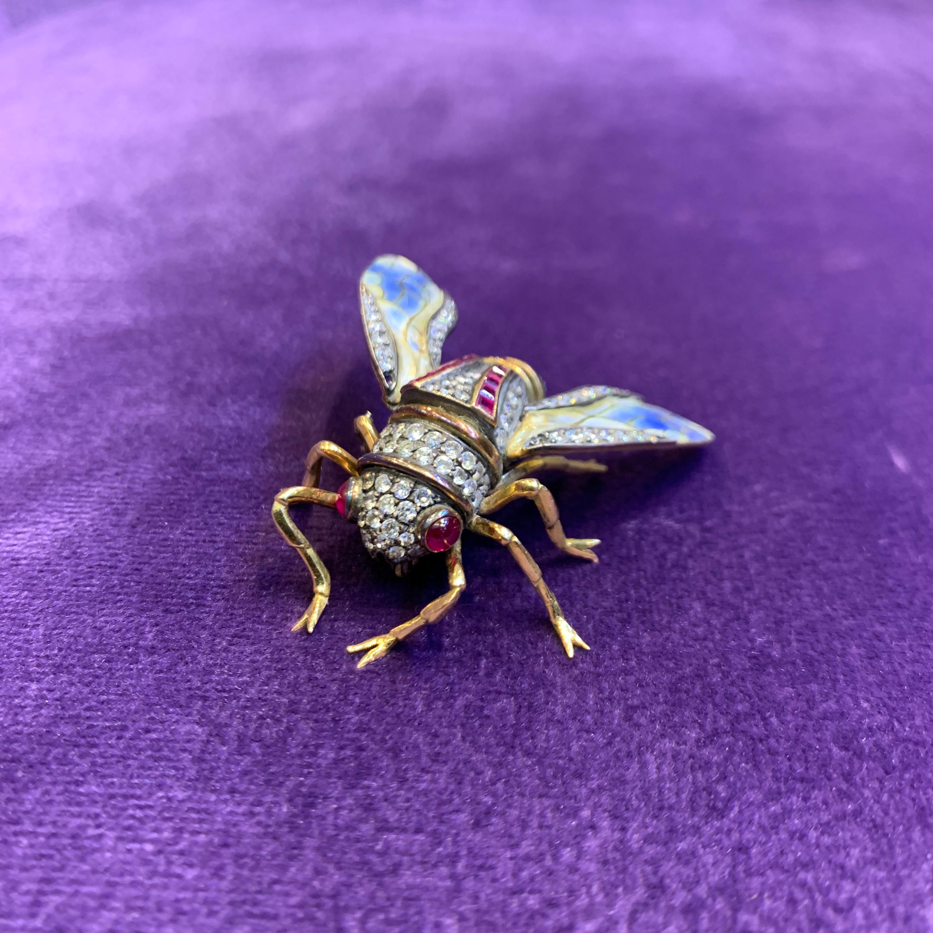 Plique a Jour Cicada Brooch 3