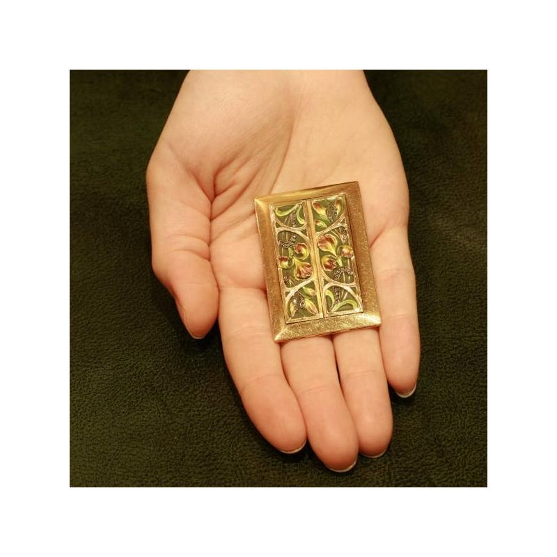 Plique a Jour Enamel Art Nouveau Stained Glass Window Earrings Emaille a Fenetre In Excellent Condition For Sale In Antwerp, BE