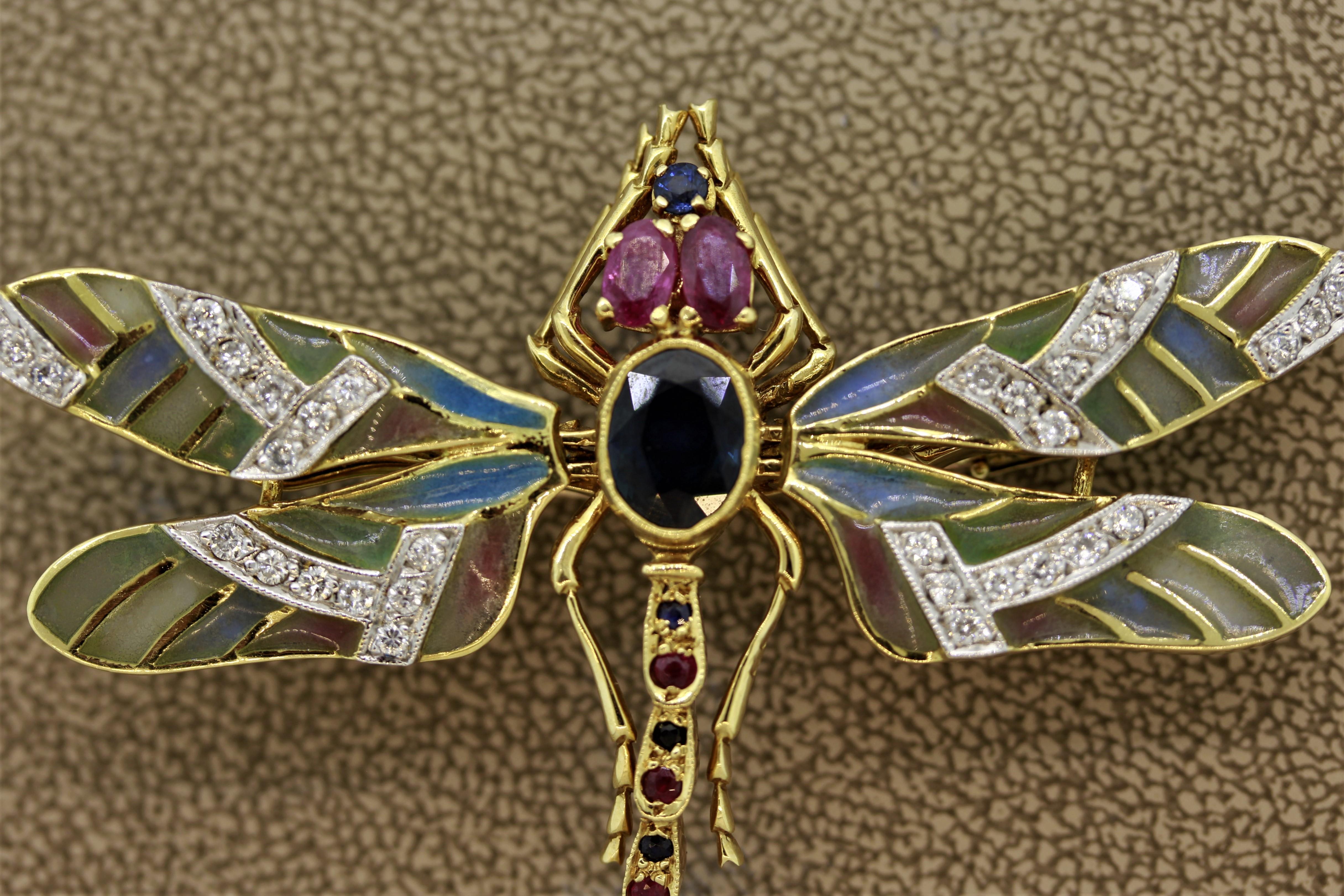 diamond dragonfly brooch
