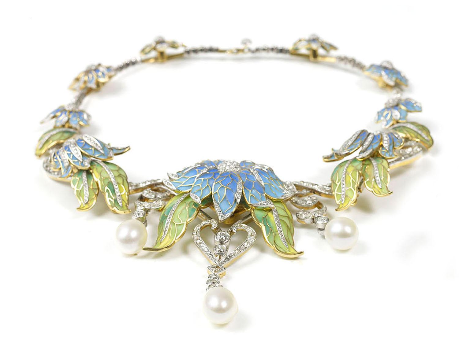 enamel flower necklace
