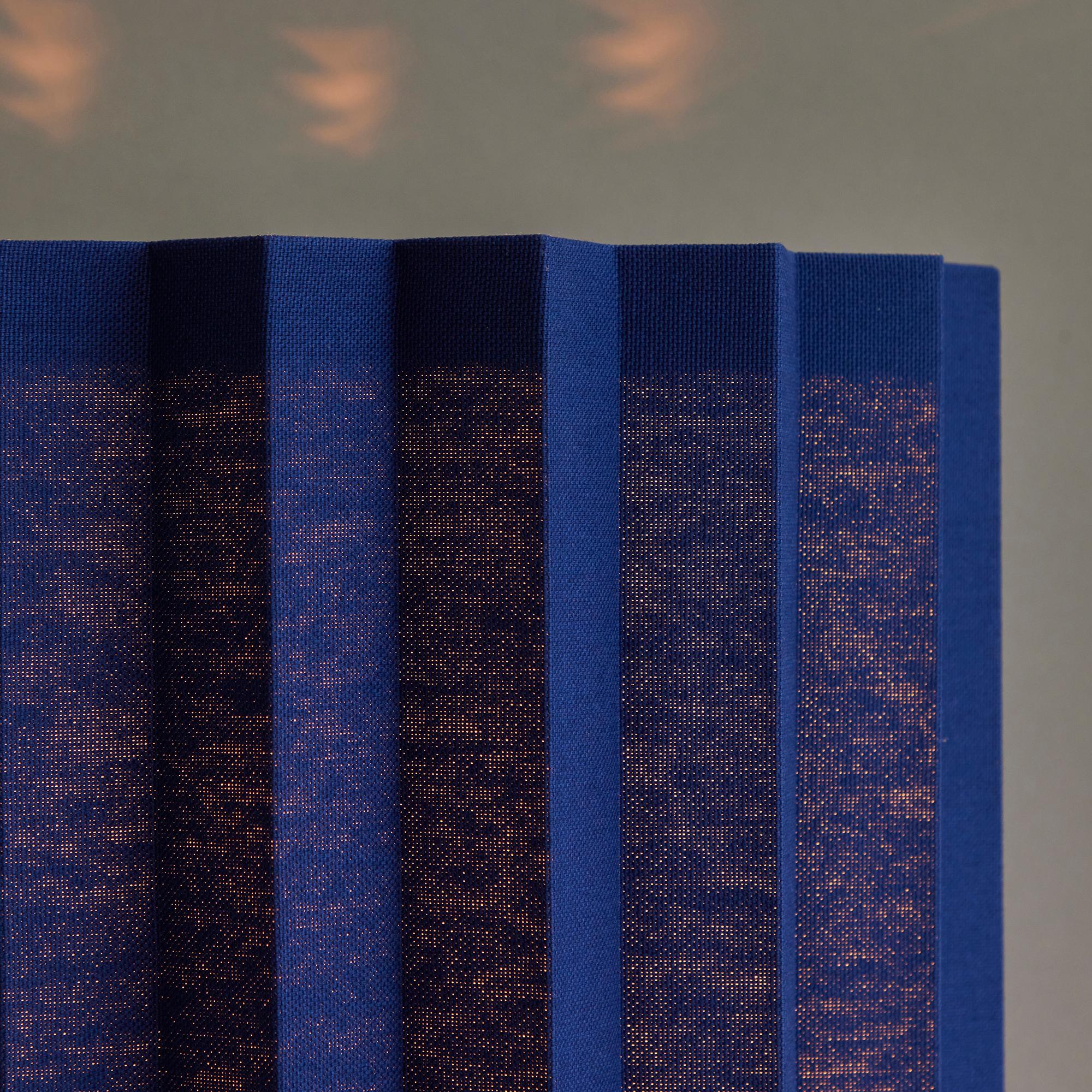 Mid-Century Modern 'Plissé Blue Edition' Pleated Textile Table Lamp by Folkform for Örsjö For Sale