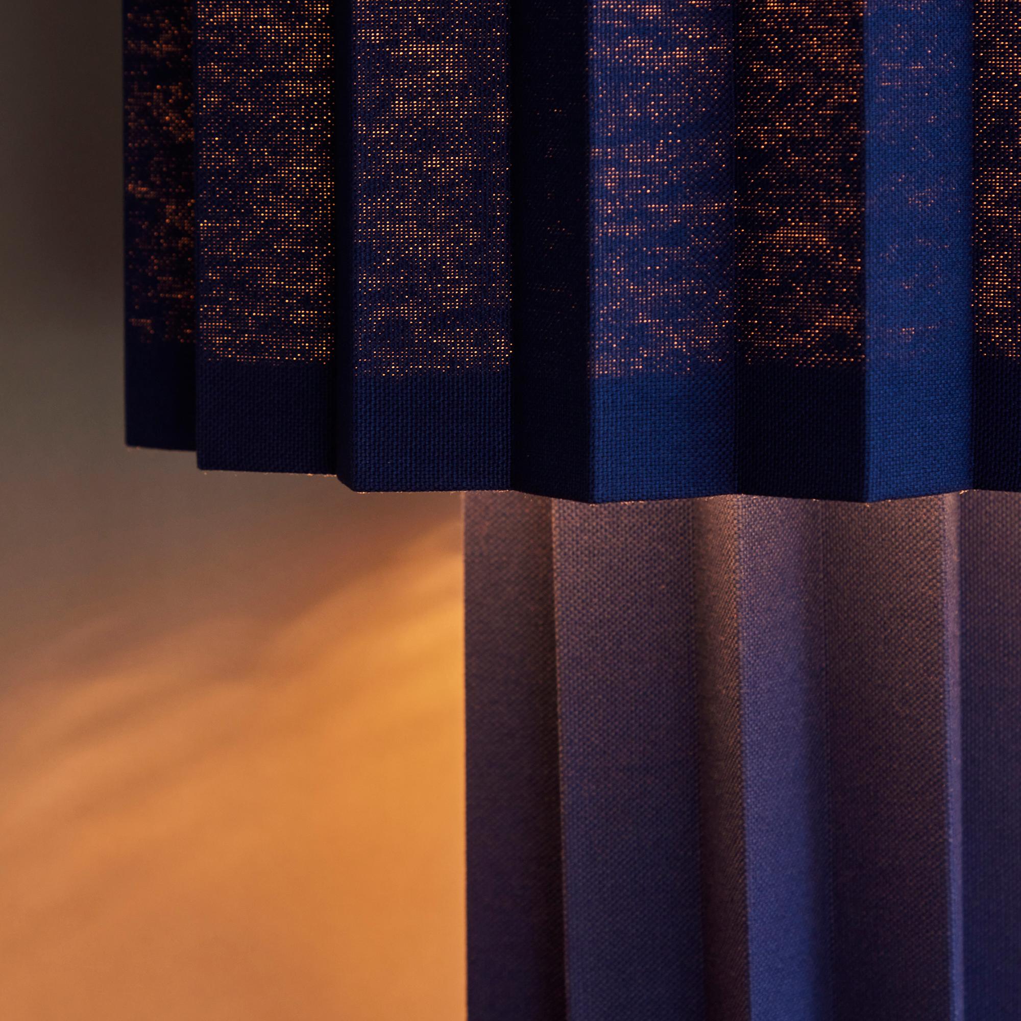 'Plissé Blue Edition' Pleated Textile Table Lamp by Folkform for Örsjö In New Condition For Sale In Glendale, CA