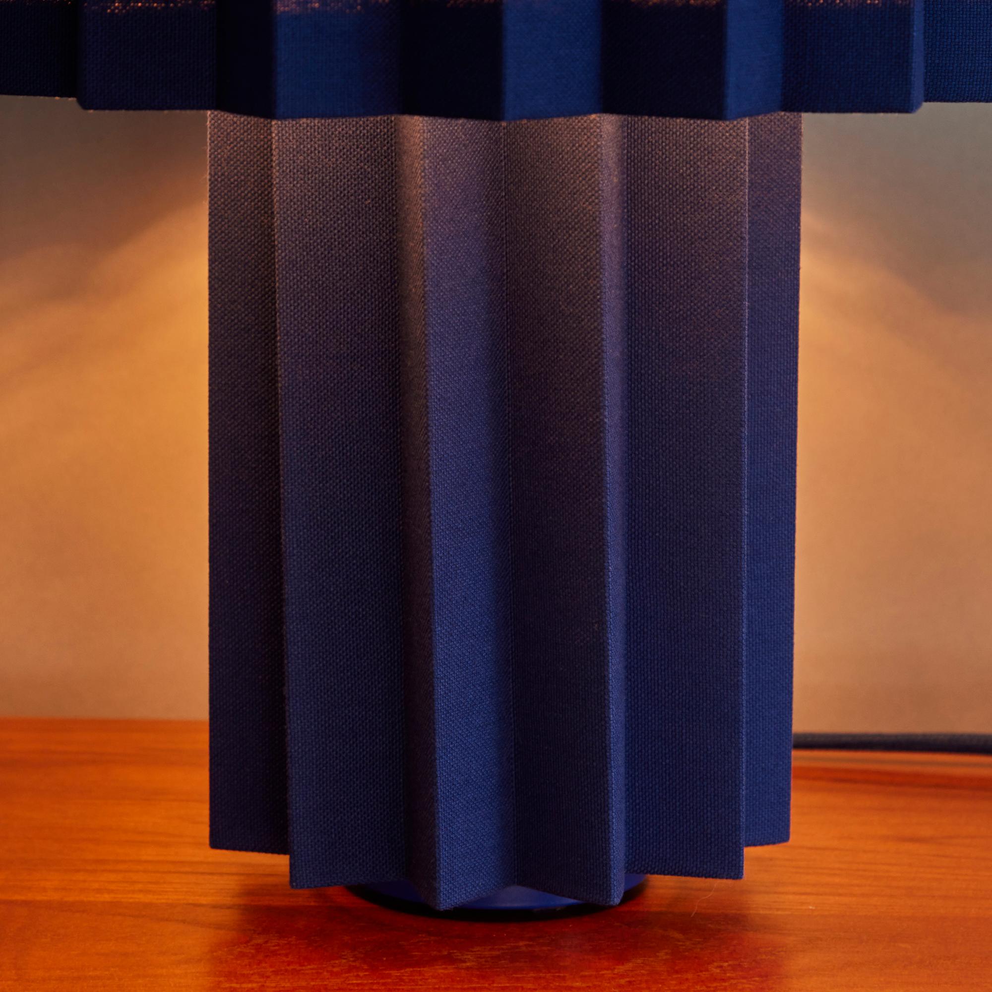 Contemporary 'Plissé Blue Edition' Pleated Textile Table Lamp by Folkform for Örsjö For Sale
