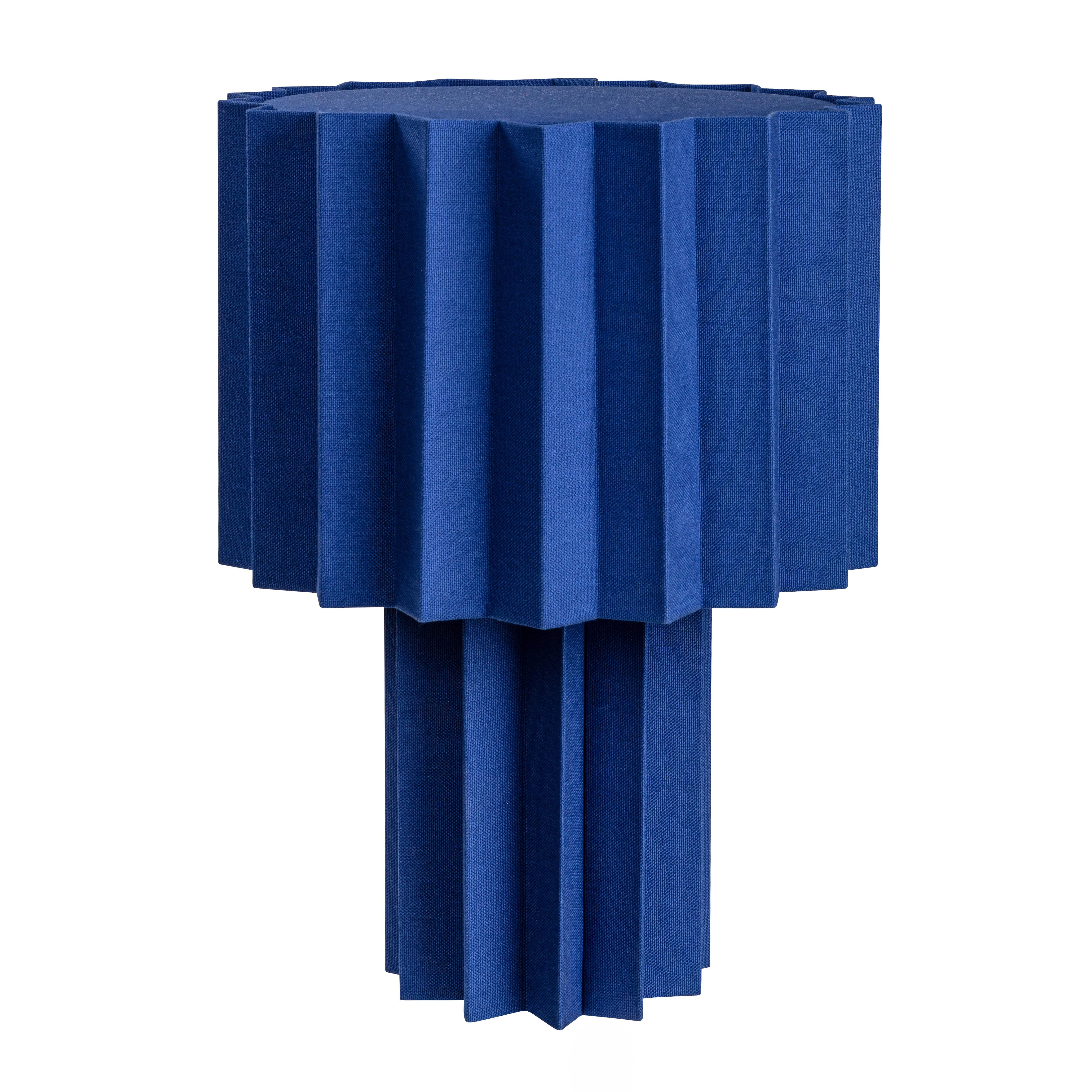 'Plissé Blue Edition' Pleated Textile Table Lamp by Folkform for Örsjö For Sale 3