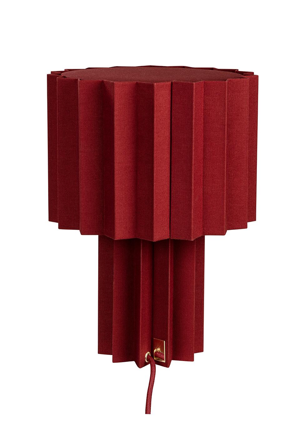 'Plissé Burgundy Edition' Pleated Textile Table Lamp by Folkform for Örsjö For Sale 3
