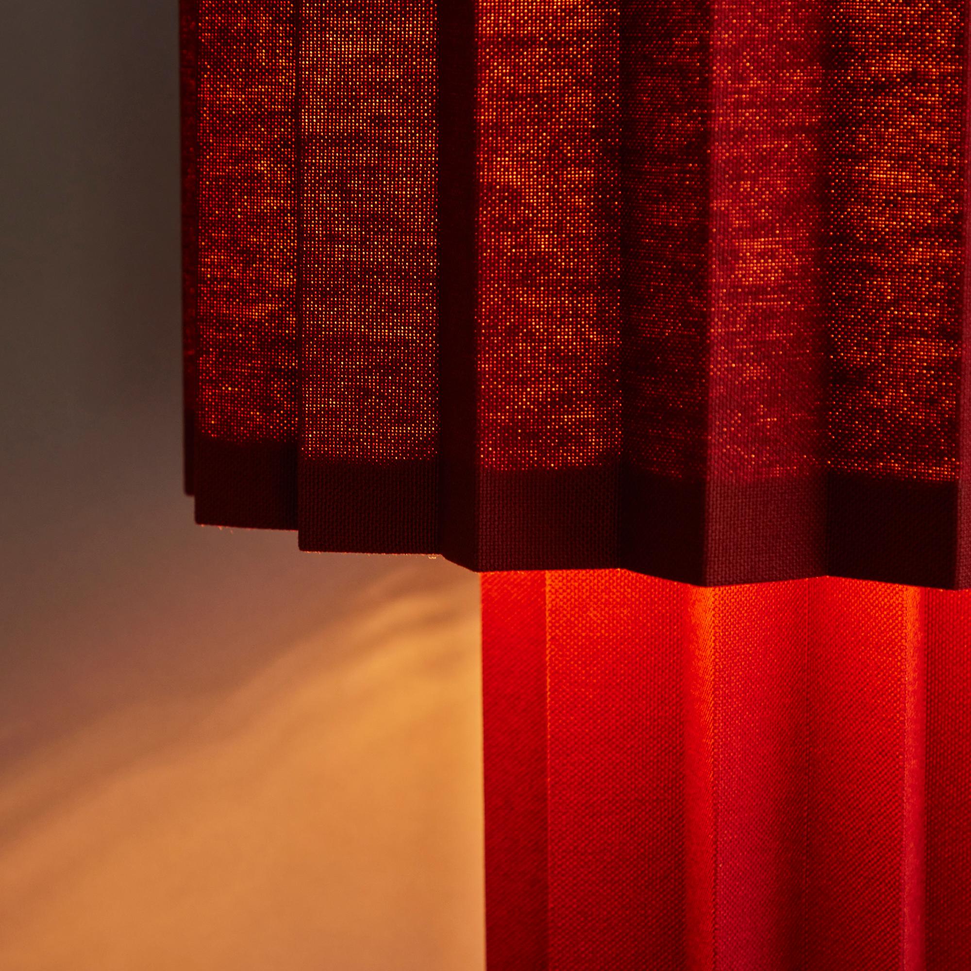 Swedish 'Plissé Burgundy Edition' Pleated Textile Table Lamp by Folkform for Örsjö For Sale