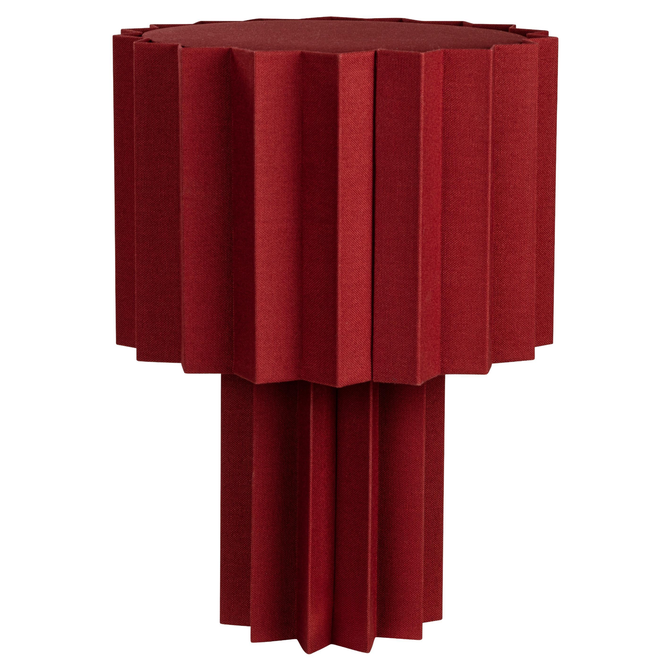 'Plissé Burgundy Edition' Pleated Textile Table Lamp by Folkform for Örsjö