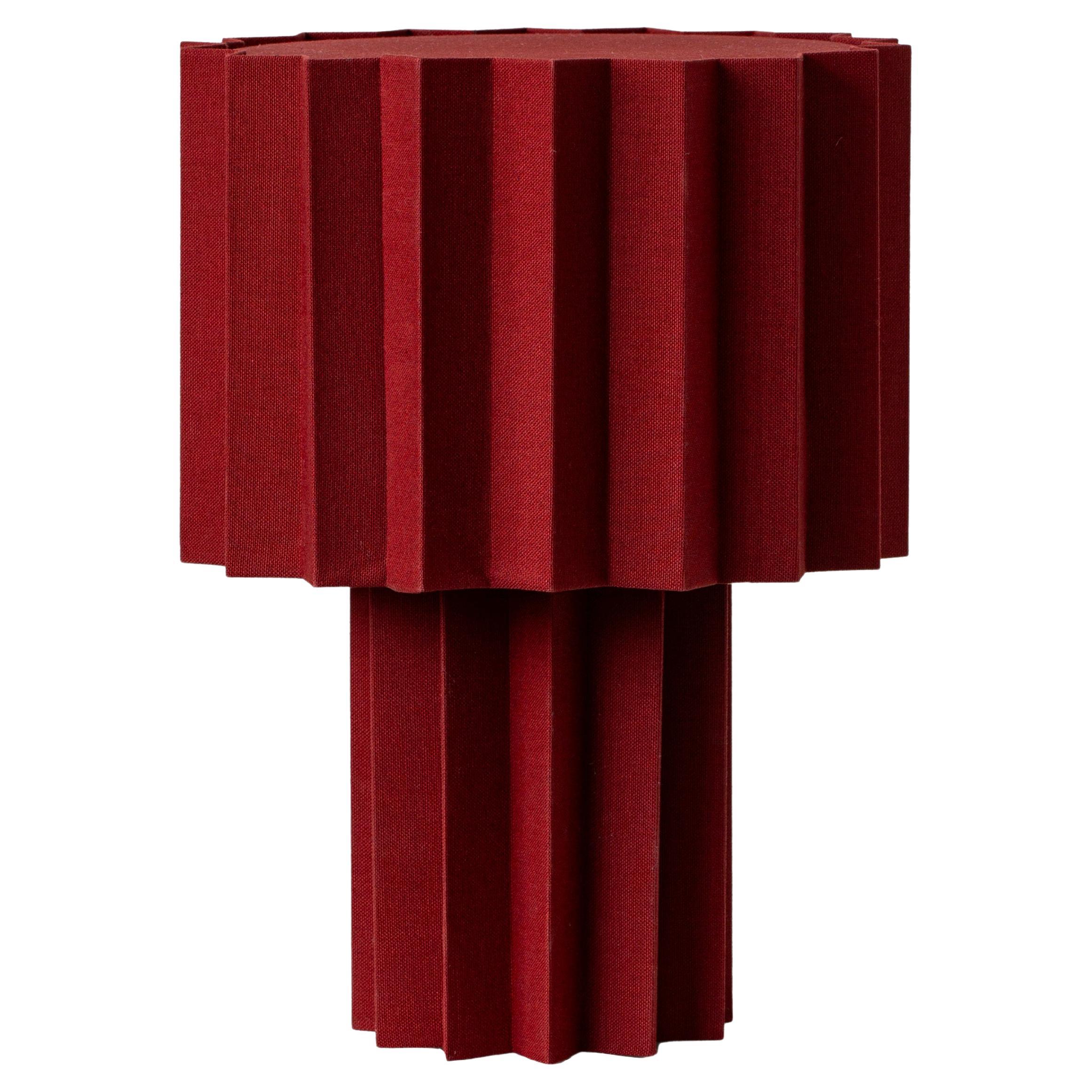 'Plissé Burgundy Edition' Pleated Textile Table Lamp by Folkform for Örsjö For Sale