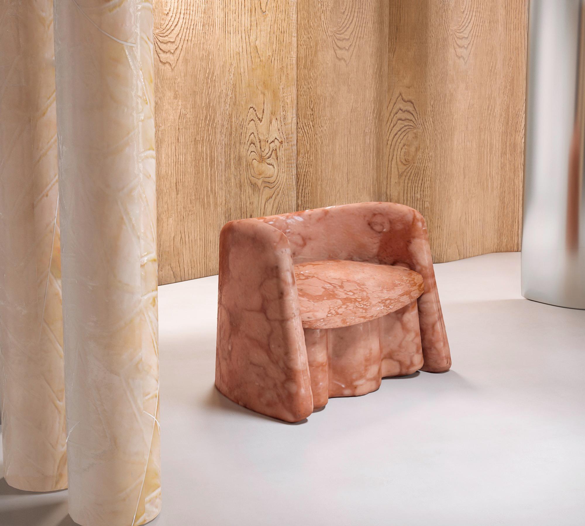 Silla acentuada de mármol Plisse de Alter Ego Studio Otro en venta