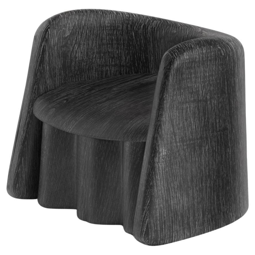 Plisse Oak Accent Chair by Alter Ego Studio For Sale