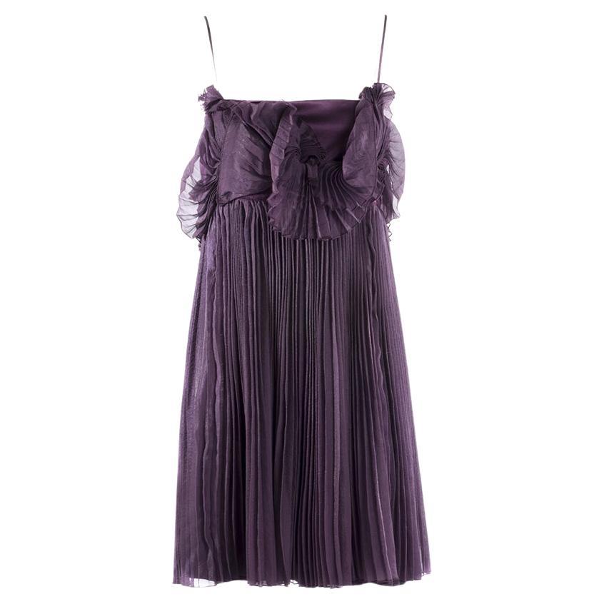 Byblos Plissé silk dress size 44 For Sale