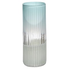 Plissé vase in Turquoise & Celadon, a glass vase by Lena Bergström