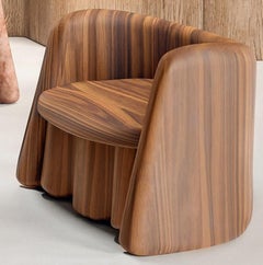 Plisse Walnut Accent Chair by Alter Ego Studio