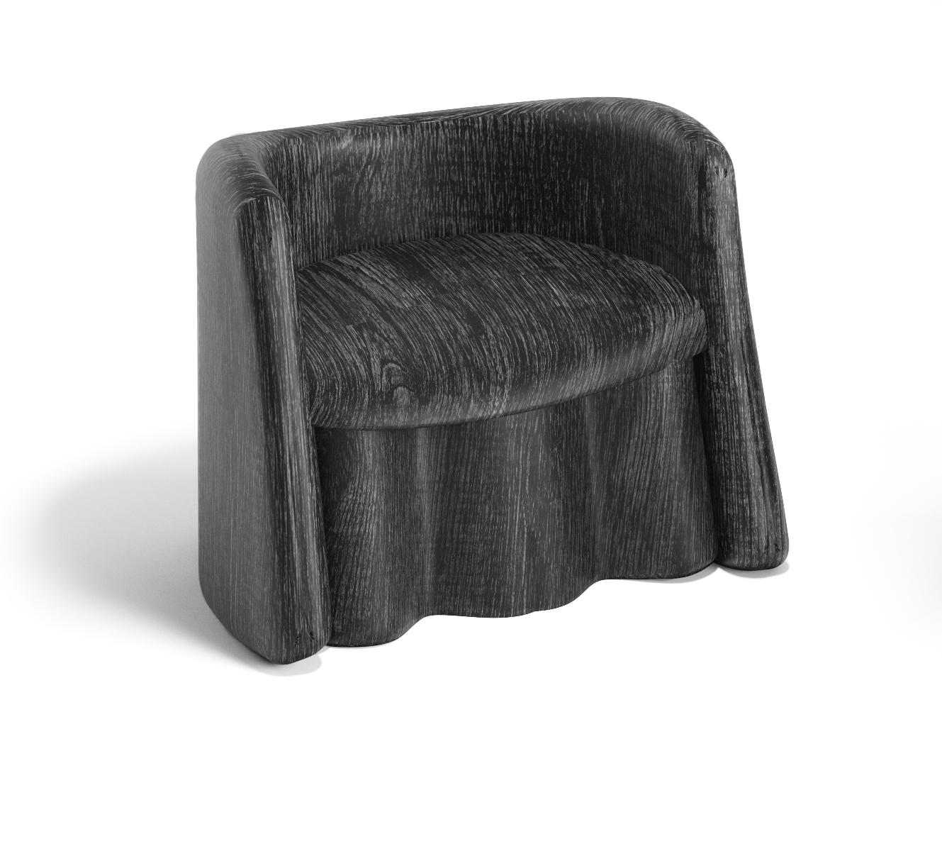 Other Plisse Walnut Accent Chair by Alter Ego Studio For Sale