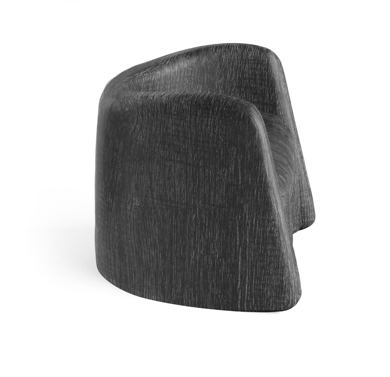Plisse Walnut Accent Chair by Alter Ego Studio In New Condition For Sale In Geneve, CH