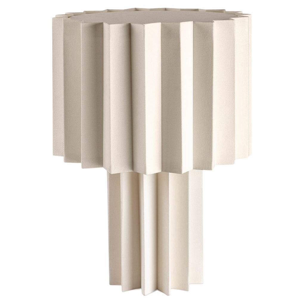 'Plissé White Edition' Pleated Textile Table Lamp by Folkform for Örsjö For Sale 1
