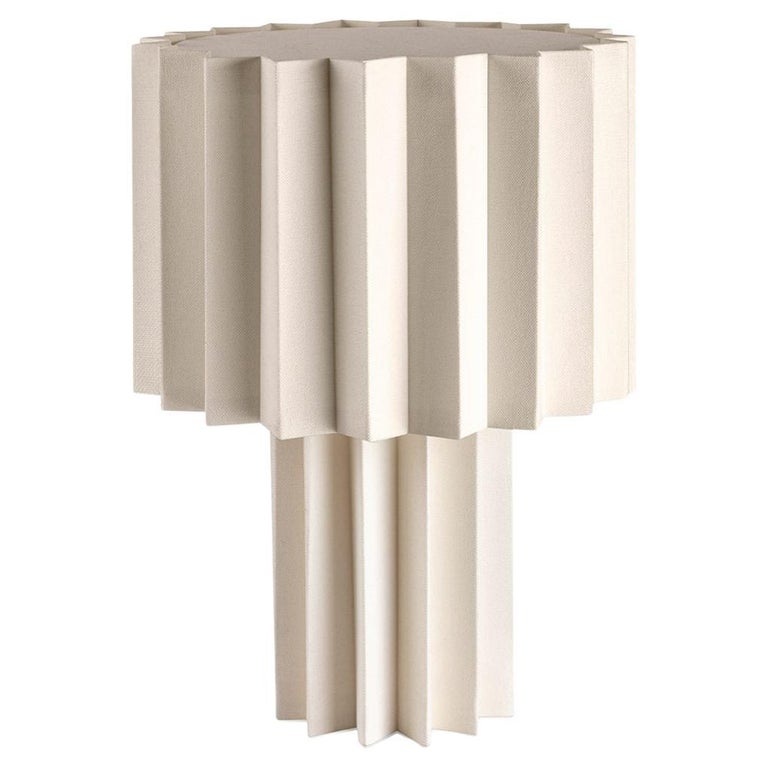 'Plissé White Edition' Pleated Textile Table Lamp by Folkform for Örsjö For Sale 2