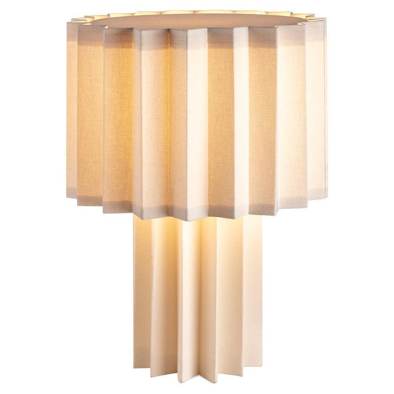'Plissé White Edition' Pleated Textile Table Lamp by Folkform for Örsjö For Sale