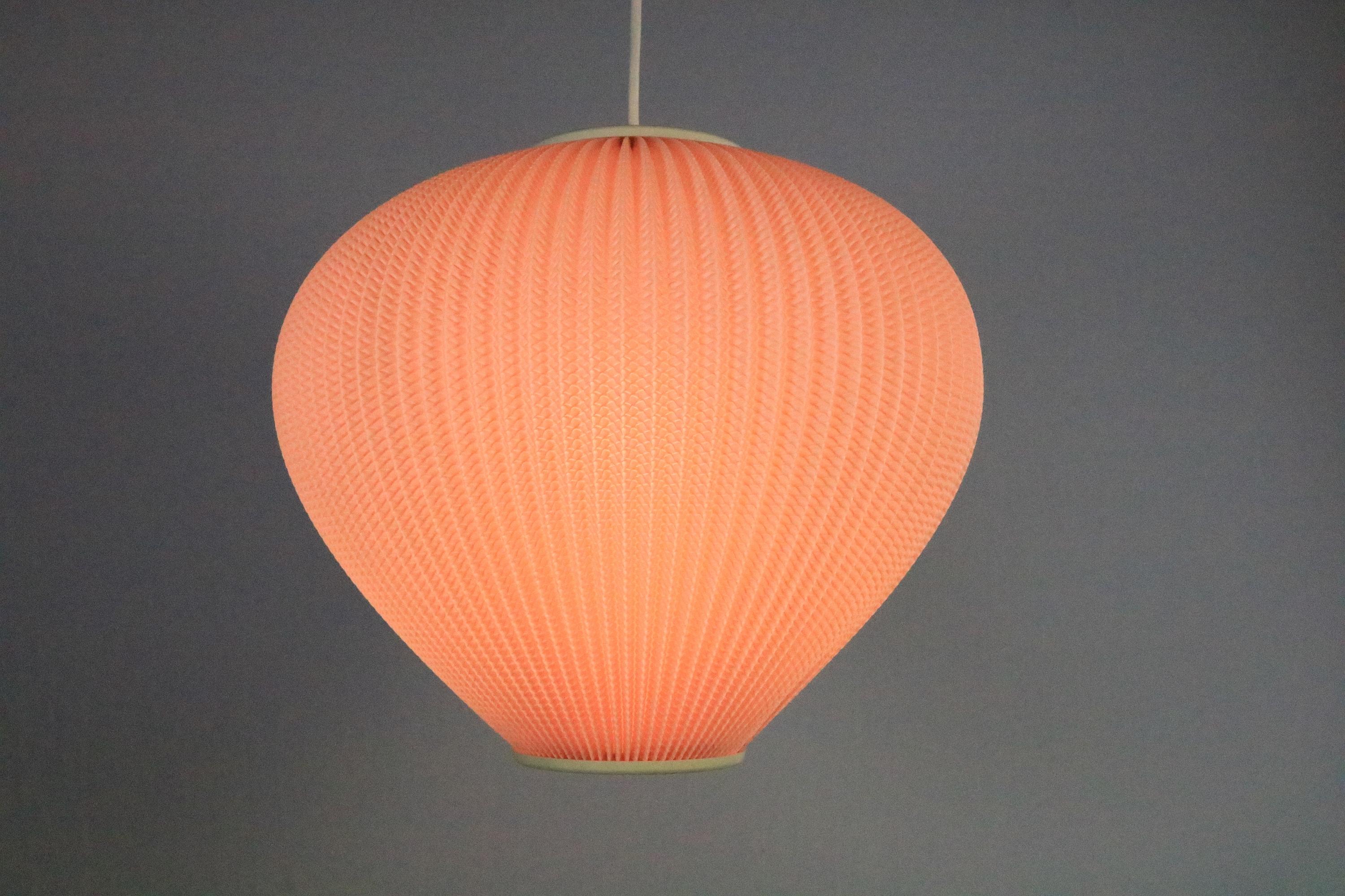 Plissee Pink Pendant Lamp, 1950s, 1960s 2