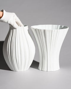 Plissee Porcelain Vase Duo by Martin Freyer for Rosenthal, 1968