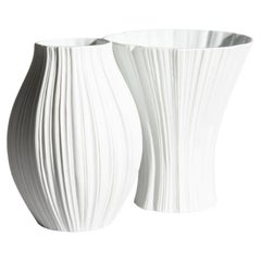 Plissee Porcelain Vase Duo by Martin Freyer for Rosenthal, 1968