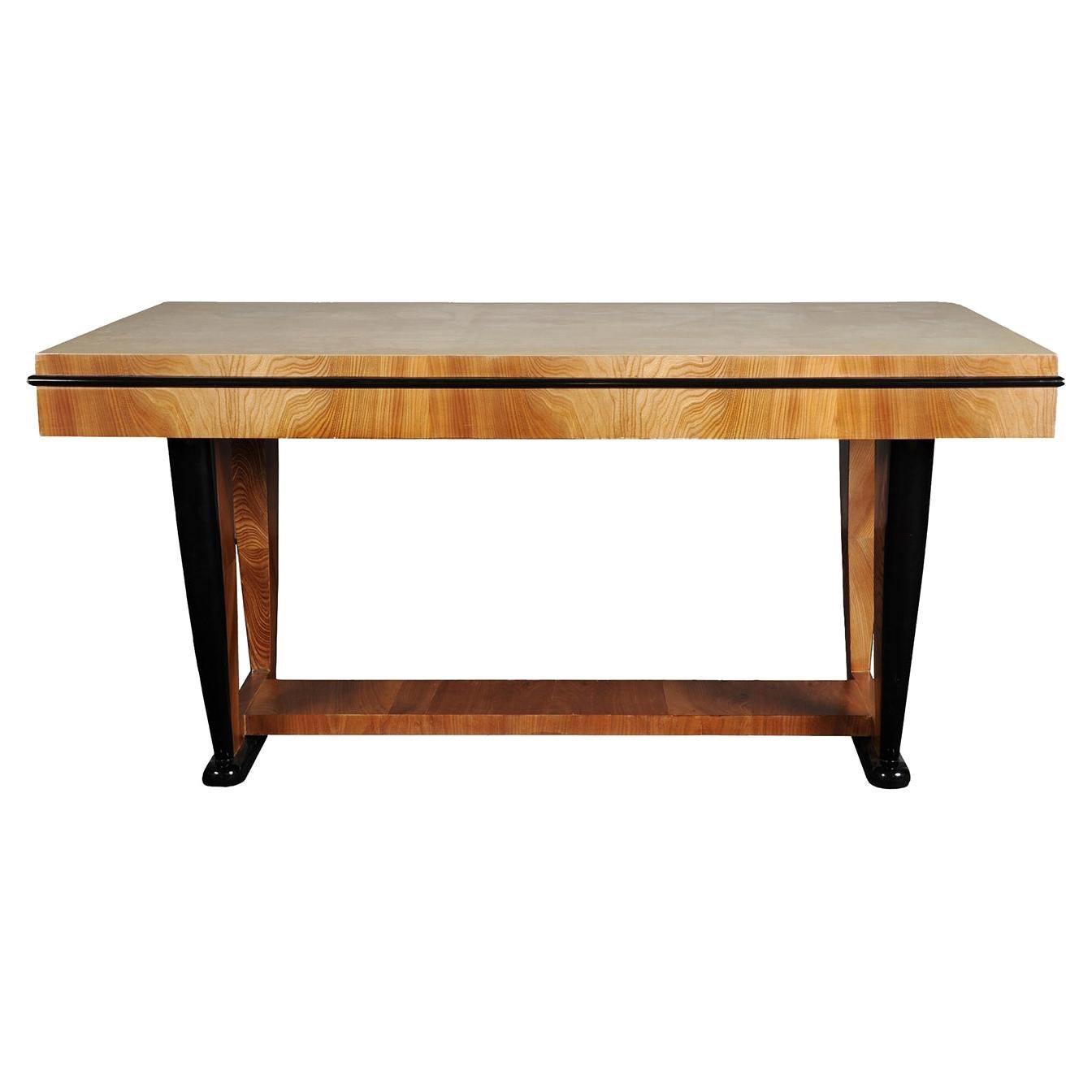 PLM0001 Ivory Parchment Dining Table For Sale at 1stDibs