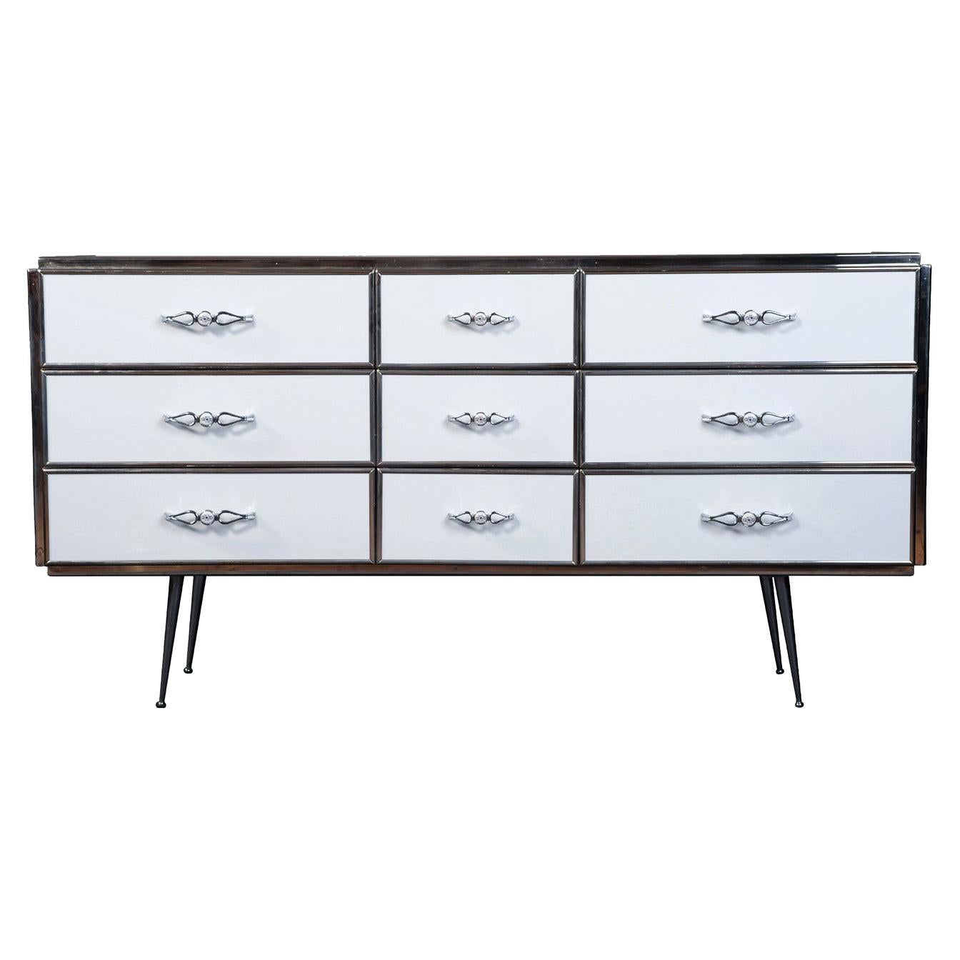 White Low Dresser For Sale at 1stDibs