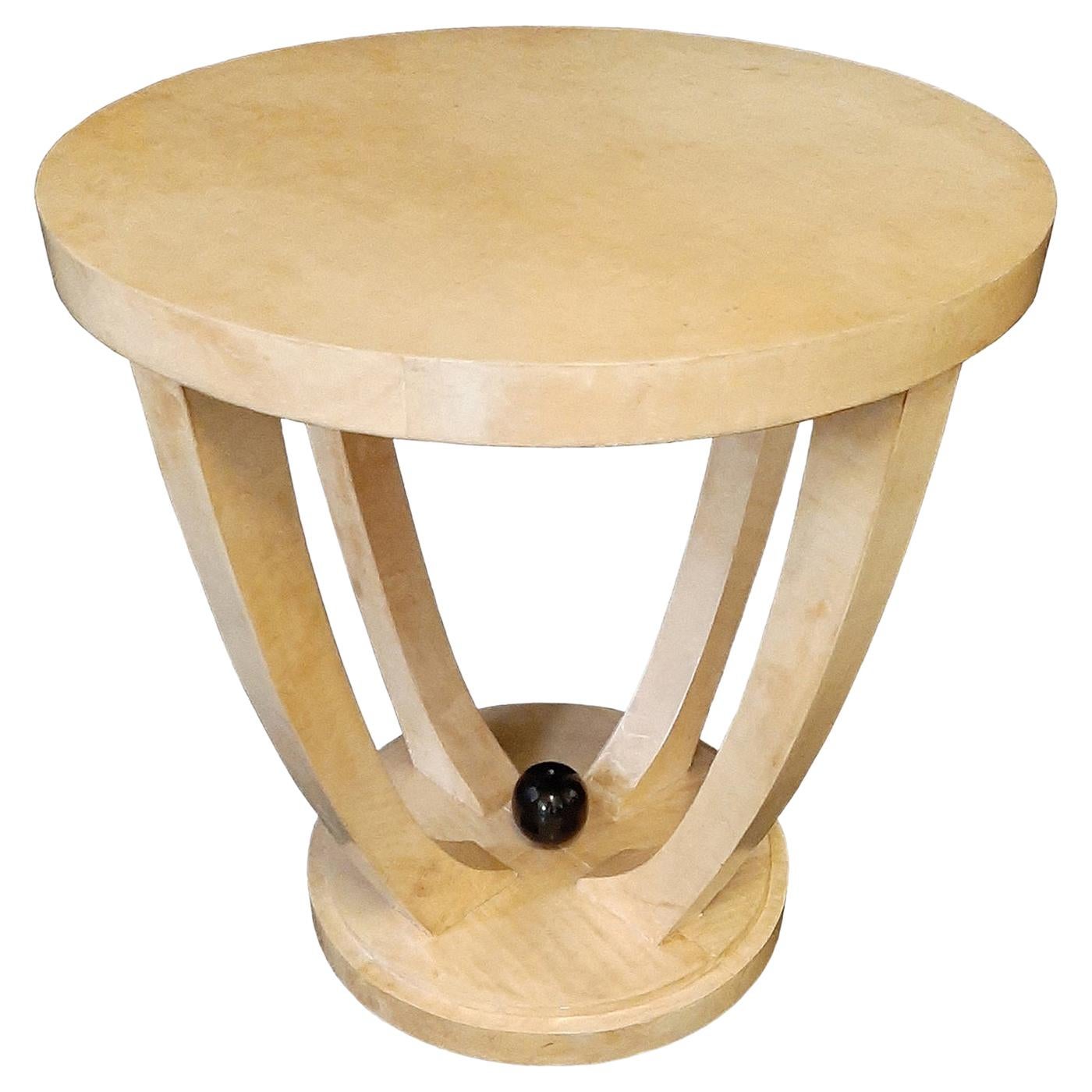 Parchment Round Side Table For Sale at 1stDibs