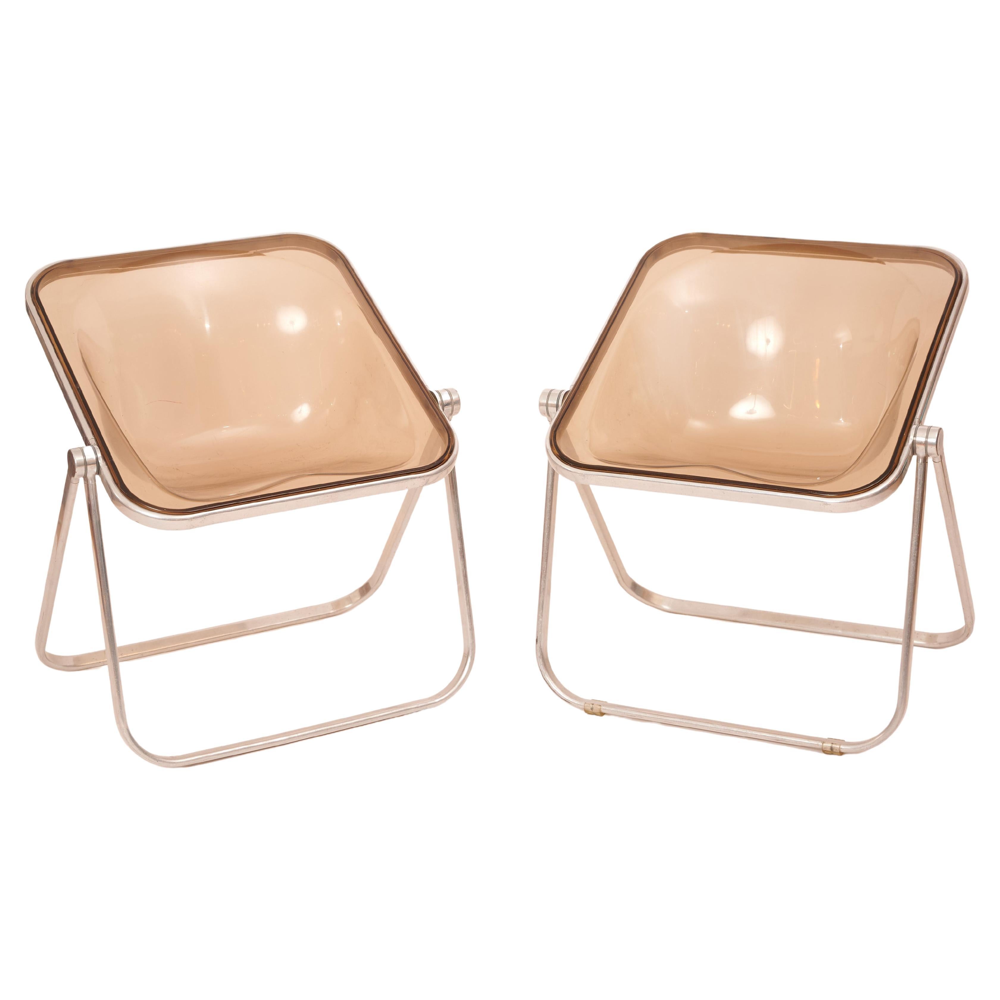 Plona Chairs in Beige Smoked Lucite