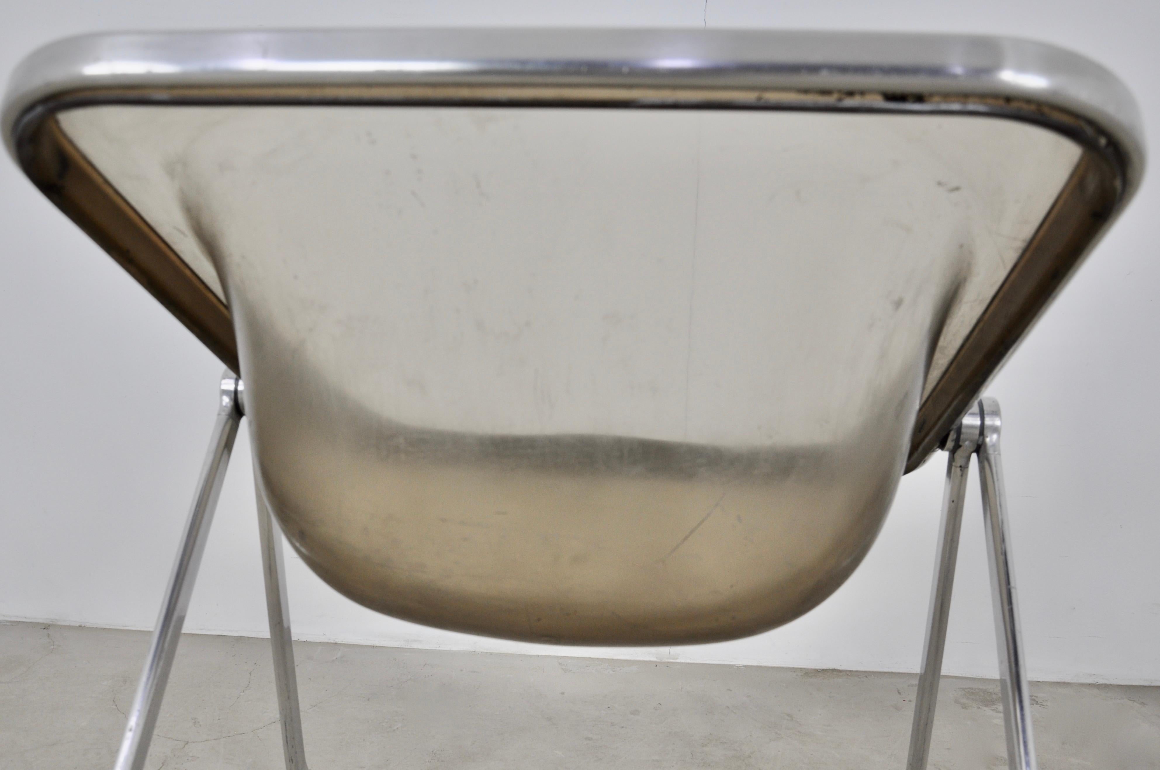 Metal Plona Desk Chair by Giancarlo Piretti for Castelli, 1970s For Sale