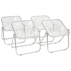 Chaises pliantes Plona en Lucite transparent par Castelli:: vers 1970